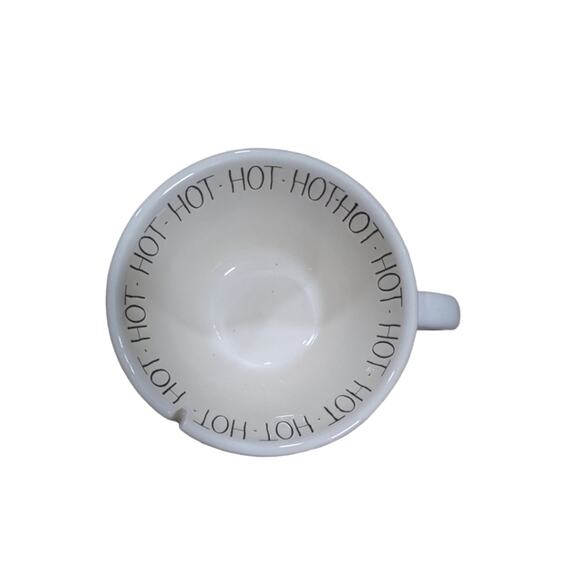 Mud Pie HOT tea cup with tea bag holder and gray stripe - Picture 2 of 4